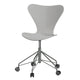 Fritz Hansen 3117 Series 7 Swivel Office Chair in Nine Grey coloured ash with Silver Grey base — packshot