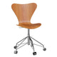 Fritz Hansen 3117 Series 7 Swivel Office Chair in Elm veneer with chrome base — packshot