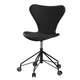 Fritz Hansen 3117 Series 7 Swivel Office Chair Upholstered in Black Leather with Black Steel Base — packshot