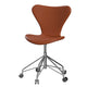 Fritz Hansen 3117 Series 7 Swivel Office Chair Upholstered in Cognac Leather with Chromed Steel Base — packshot