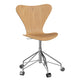 Fritz Hansen 3117 Series 7 Swivel Office Chair in Oak veneer with chrome base — packshot