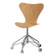 Fritz Hansen 3117 Series 7 Swivel Office Chair in Oak veneer with chrome base — packshot