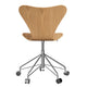 Fritz Hansen 3117 Series 7 Swivel Office Chair in Oak veneer with chrome base — packshot, rear view