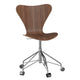 Fritz Hansen 3117 Series 7 Swivel Office Chair in Walnut veneer with chrome base — packshot