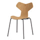 Fritz Hansen 3130 Grand Prix Dining Chair in Oak veneer with Warm Graphite legs — packshot