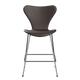 Fritz Hansen 3187 Series 7 Counter Stool Fully Upholstered Essential Leather in Dark Brown, Chrome Base — packshot