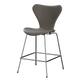 Fritz Hansen 3187 Series 7 Counter Stool Fully Upholstered Essential Leather in Lava, Chrome Base — packshot
