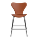 Fritz Hansen 3187 Series 7 Counter Stool Fully Upholstered Essential Leather in Walnut, Black Base — packshot