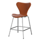 Fritz Hansen 3187 Series 7 Counter Stool Fully Upholstered Essential Leather in Walnut, Chrome Base — packshot