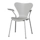 Fritz Hansen 3207 Series 7 Dining Armchair in Nine Grey coloured veneer with chrome base — packshot
