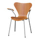 Fritz Hansen 3207 Series 7 Dining Armchair in Elm veneer with chrome base — packshot