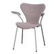 Fritz Hansen 3207 Series 7 Dining Armchair Upholstered in Canvas Cool Light Blue with chrome base — packshot
