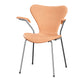  Fritz Hansen 3207 Series 7 Dining Armchair Upholstered in Natural leather with chrome base — packshot