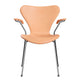 Fritz Hansen 3207 Series 7 Dining Armchair Upholstered in Natural leather — packshot, front view