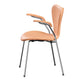 Fritz Hansen 3207 Series 7 Dining Armchair Upholstered in Natural leather — packshot, side view