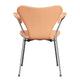 Fritz Hansen 3207 Series 7 Dining Armchair Upholstered in Natural leather — packshot, rear view