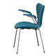 Fritz Hansen 3207 Series 7 Dining Armchair Upholstered in Technicolour Pacific Blue — packshot, side view