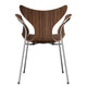Fritz Hansen 3208 Lily Armchair in Walnut veneer with chrome base — packshot, rear view