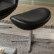 Fritz Hansen 3127 Egg Footstool in Grace Black leather — lifestyle, living room, upholstery and base detail