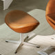 Fritz Hansen 3127 Egg Footstool in Walnut leather — lifestyle, living room, upholstery and base detail