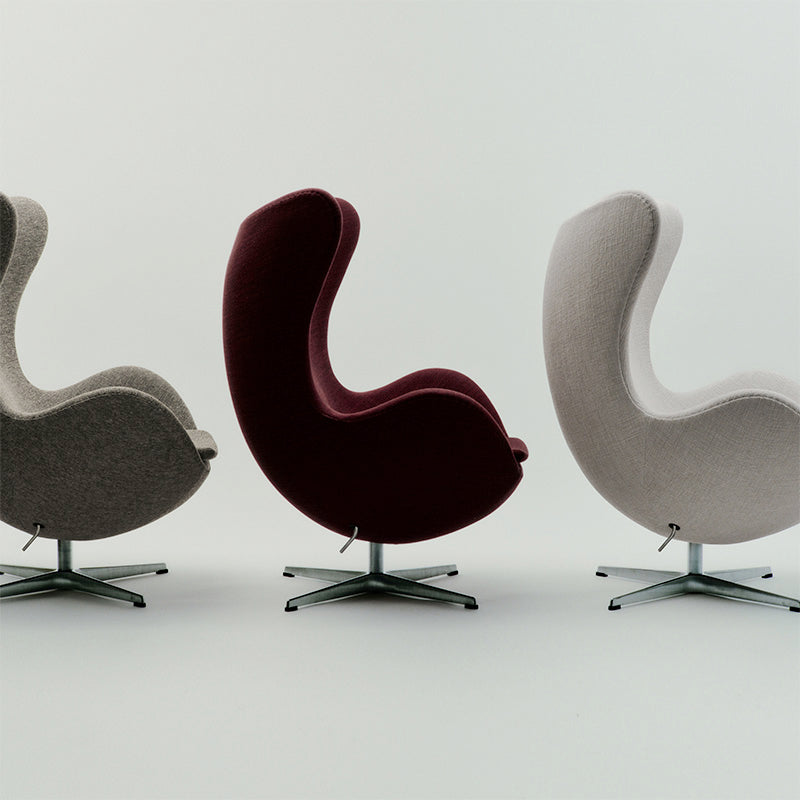 Fritz Hansen Egg Lounge Chair in Clay — studio, with Sunniva and Cifrado colourways