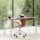 Fritz Hansen FH3605 Desk in Walnut Veneer — lifestyle, with Kaiser idell Pendant Light 6631 and Series 7 3217 Chair