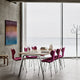 Fritz Hansen 3130 Grand Prix Dining Chair Upholstered — lifestyle, dining room with Pluralis table and Coat Tree