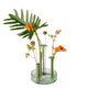 Fritz Hansen Ikeru Vase High in Green — packshot, with flowers and foliage
