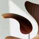 Fritz Hansen 3208 Lily Armchair in Walnut veneer — studio, armrest and backrest detail