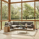 Fritz Hansen PL114 Lissoni 4 Seater Corner Sofa in Moss 015 — lifestyle, with PK61 and Night Owl