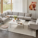 Fritz Hansen PK61A Square Coffee Table 120cm — lifestyle, living room with Lissoni seating and PK33 stool