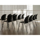 Fritz Hansen N02-10 Recycle Dining Chair Front Upholstered in Black — lifestyle, rear view of seating rows