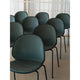 Fritz Hansen N02-10 Recycle Dining Chair Front Upholstered in Dark Blue — lifestyle, seating detail