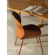 Fritz Hansen N02-10 Recycle Dining Chair Front Upholstered in Dark Orange — lifestyle, with Essay table