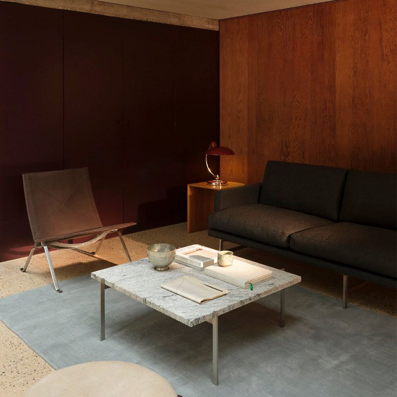 Fritz Hansen PK22 Lounge Chair in Haze Dark Brown — lifestyle, with PK61, Lissoni Sofa PL113 and PK33