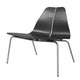 Fritz Hansen PK23 Lounge Chair Ash Black brushed stainless steel base — packshot