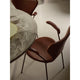 Fritz Hansen 3207 Series 7 Dining Armchair Upholstered in Chestnut leather — lifestyle, dining room, detail