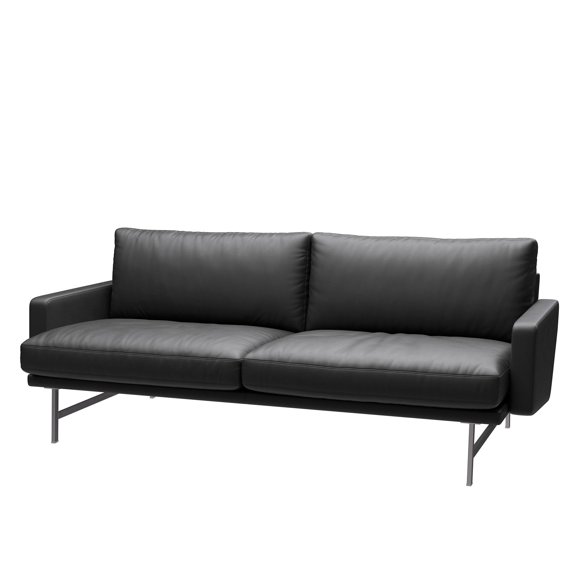 Fritz Hansen PL112 Lissoni 2 Seat Sofa in Essential Leather Black — packshot
