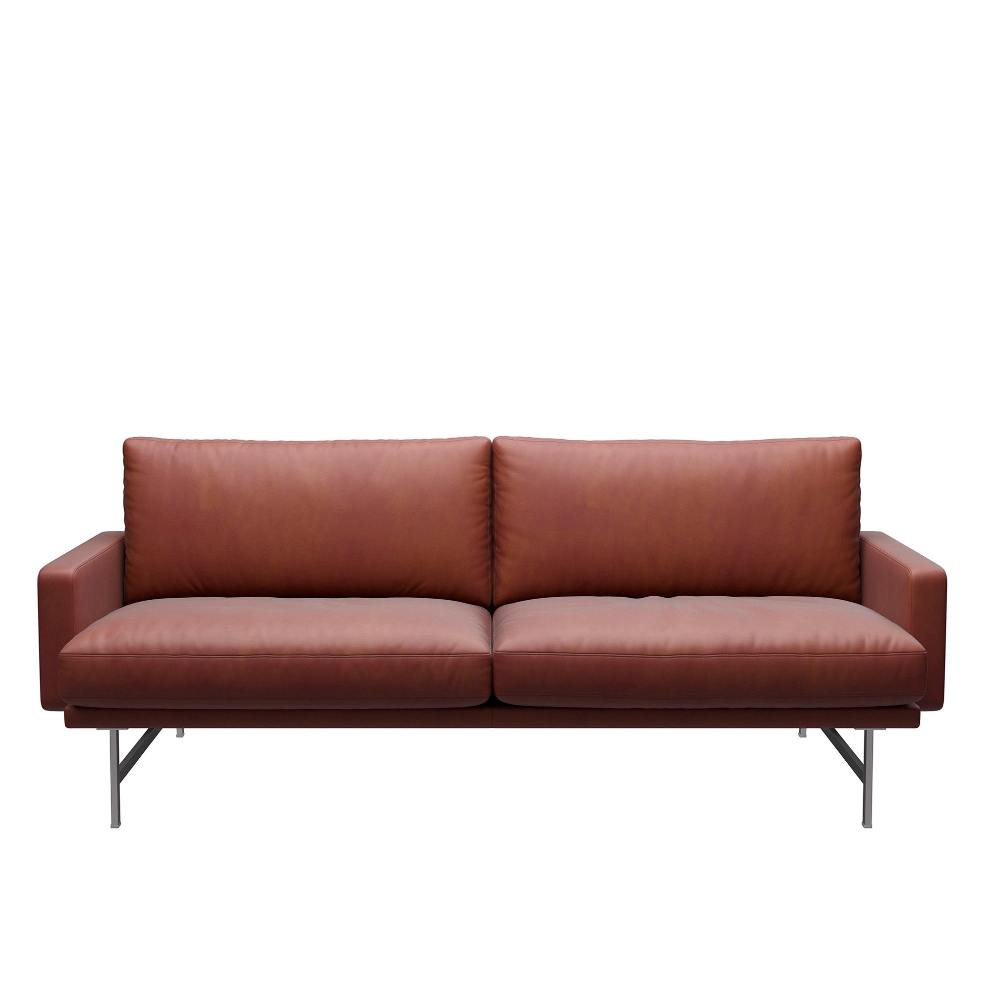 Fritz Hansen PL112 Lissoni 2 Seat Sofa in Grace Leather Chestnut — packshot