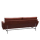 Fritz Hansen PL112 Lissoni 2 Seat Sofa in Grace Leather Chestnut — packshot, detail