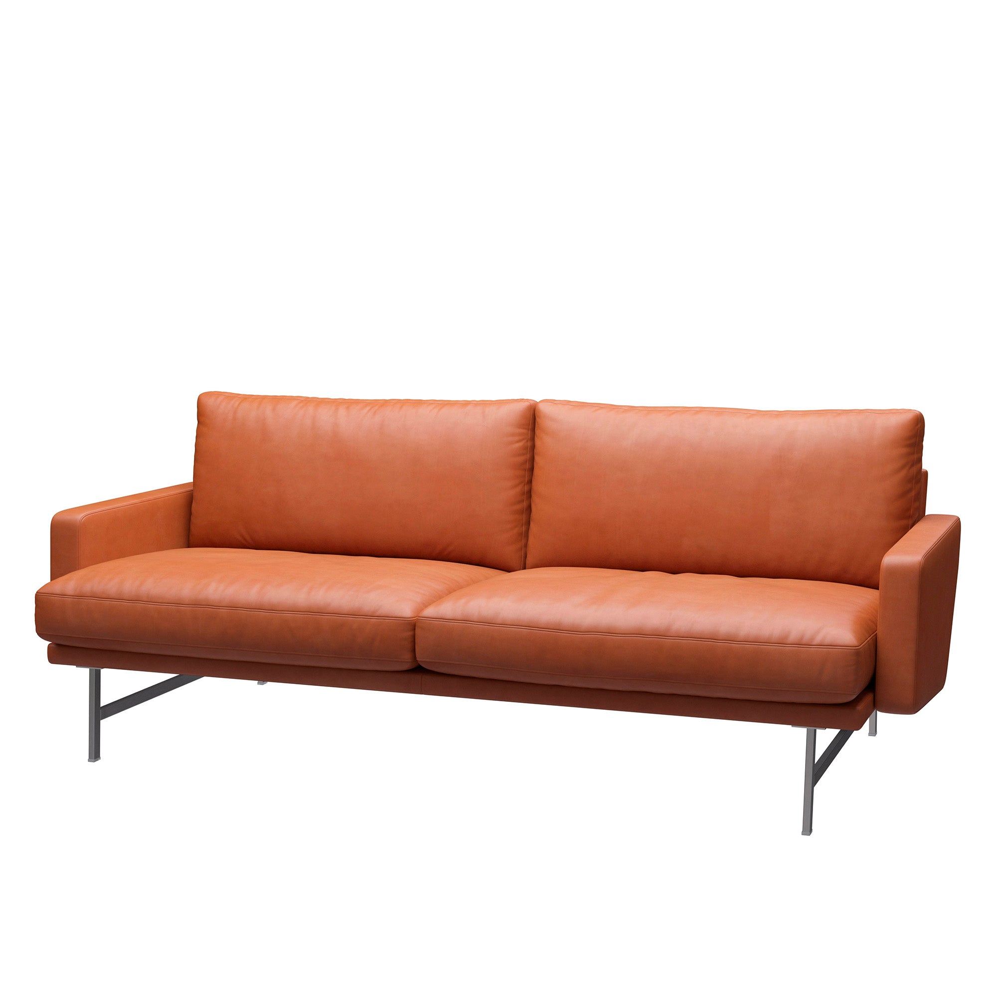 Fritz Hansen PL112 Lissoni 2 Seat Sofa in Grace Leather Walnut — packshot