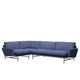 Fritz Hansen PL114 Lissoni 4 Seater Corner Sofa in Washed Blue Canvas 2, left-facing — packshot