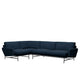 Fritz Hansen PL114 Lissoni 4 Seater Corner Sofa in Blue Anthracite Fame, left-facing — packshot