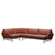 Fritz Hansen PL114 Lissoni 4 Seater Corner Sofa in Chestnut Grace Leather, left-facing — packshot
