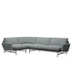 Fritz Hansen PL114 Lissoni 4 Seater Corner Sofa in White/Black Hallingdal 65, left-facing — packshot