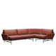 Fritz Hansen PL114 Lissoni 4 Seater Corner Sofa in Chestnut Grace Leather, right-facing — packshot
