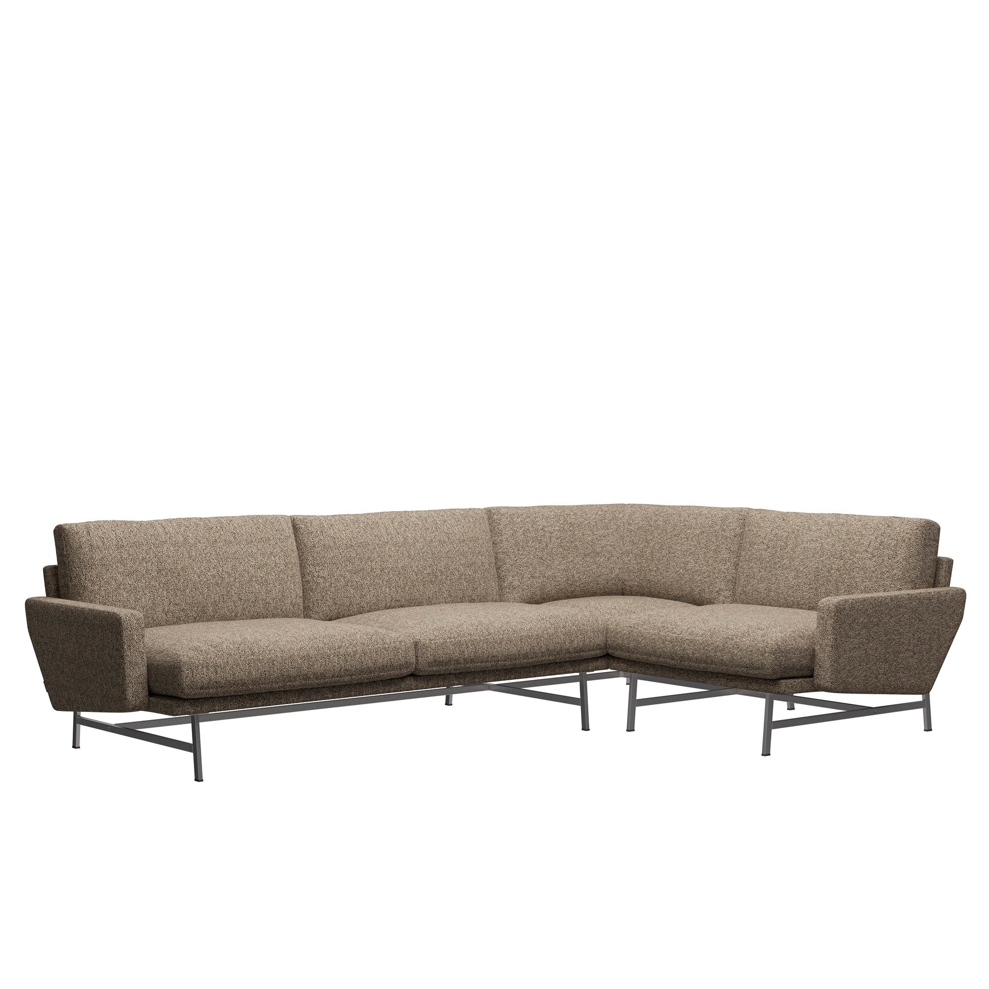 Fritz Hansen PL114 Lissoni 4 Seater Corner Sofa in Clay Moss, right-facing — packshot
