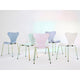 Fritz Hansen Series 7 3107 7:14 AM family group Green Violet Blue Pink Beige Rainbow base lifestyle