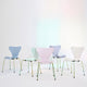 Fritz Hansen Series 7 3107 7:14 AM family group Green Violet Blue Pink Beige Rainbow base