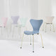 Fritz Hansen Series 7 3107 7:14 AM family group Green Violet Blue Pink Beige Rainbow base view 2
